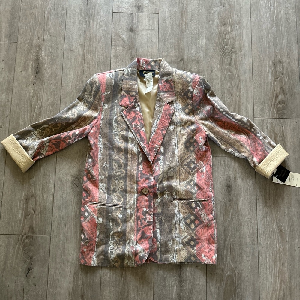 Vintage Toni Garment for CC Magic Jacket Small Boho Print Retro Blazer